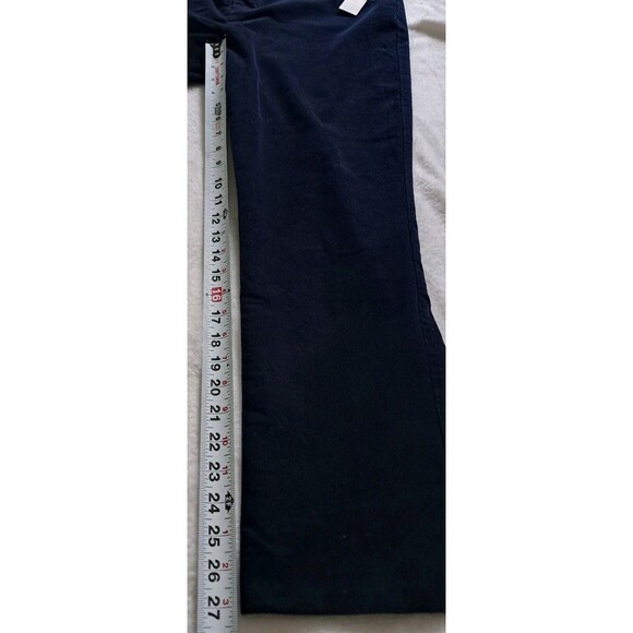 NWT Anthropologie Pants Womens 14 Navy Essential Corduroy Cropped Flare Trousers - Picture 10 of 11